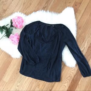 International Concepts blue long sleeve blouse